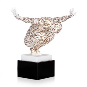 Scultura in resina white and gold Man